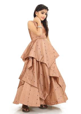 Kids Brown Gown Dress For Girls 3