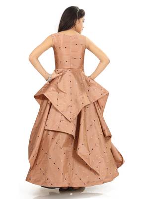 Kids Brown Gown Dress For Girls 4