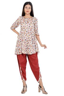 Multicolor printed rayon ethnic-kurtis 1