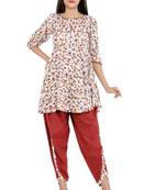 Multicolor printed rayon ethnic-kurtis