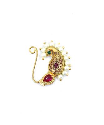 Maharashtrian Traditional Peacock Nath Nose Ring for Women & Girls 6