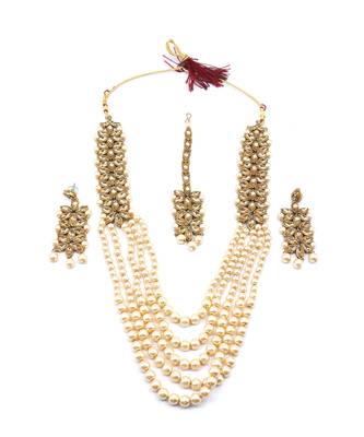 Off White Kundan Necklace Sets 4