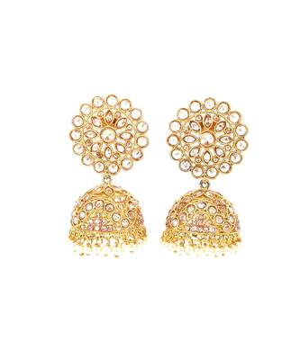 Gold Plated Stone Studded Designer jhumki 2