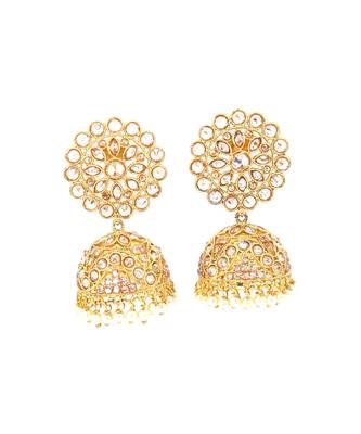 Gold Plated Stone Studded Designer jhumki 3