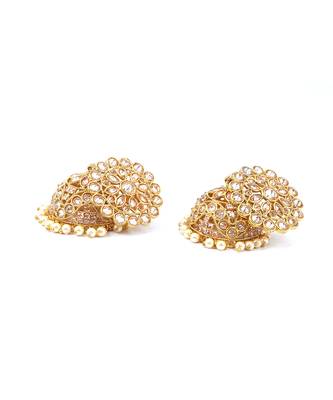 Gold Plated Stone Studded Designer jhumki 4