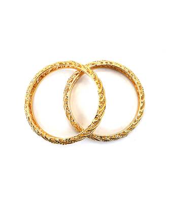Studded Diamond Gold Plated Bangles Set Of 2 6