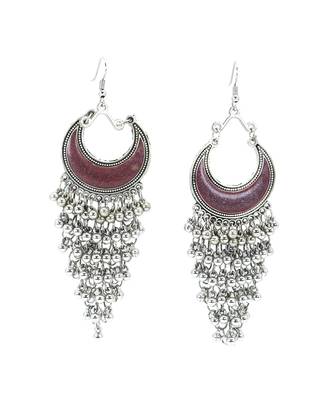 Oxidised German Silver Drop and Dangler Chandbali Earrings for Women 3
