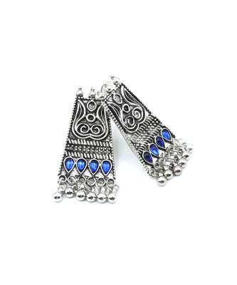 Silver Oxidized German Plated Bead Choker with Earring Necklace Set 5