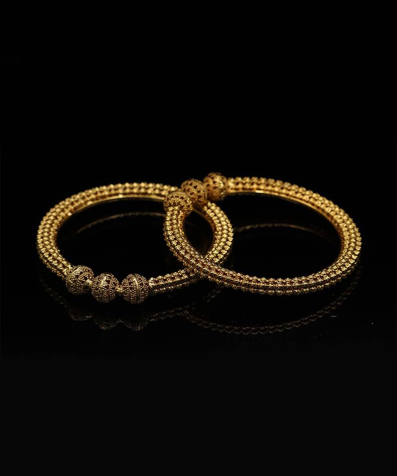Gold Plated South Traditional Design bangle Set of 2
