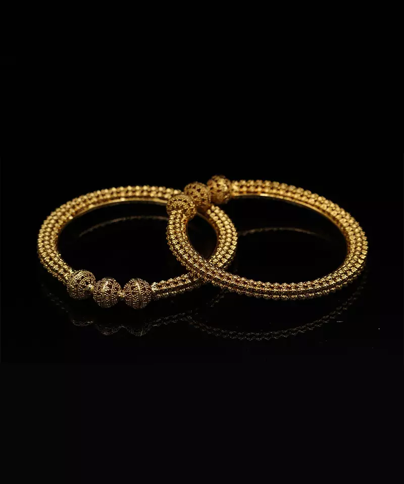Gold Plated South Traditional Design bangle Set of 2