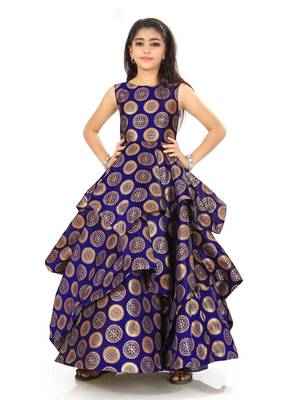 Kids Blue Maxi Gown For Girls  1