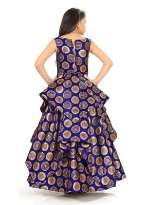 Kids Blue Maxi Gown For Girls  4