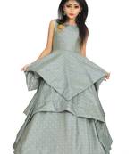 Kids Grey Long Gown Dress For Girls