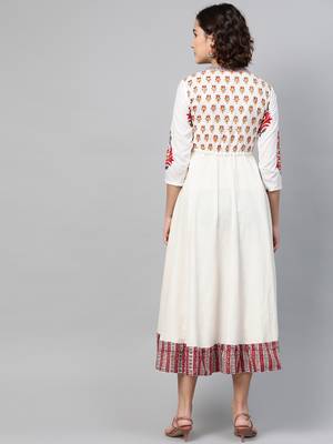Off-white printed cotton long-dresses 2
