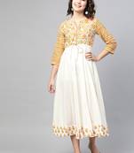 Off-white printed cotton long-dresses