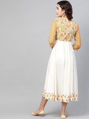 Off-white printed cotton long-dresses 2
