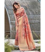 Sangam Prints Peach Silk Woven Work Traditional Saree
