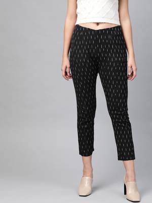 Black plain cotton trousers 1