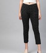 Black plain cotton trousers