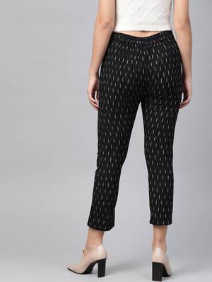 Black plain cotton trousers 2