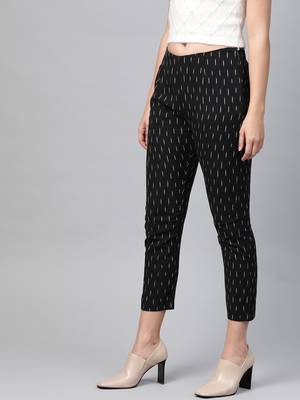Black plain cotton trousers 3
