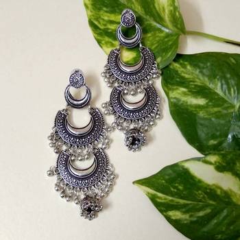 Black agate jhumkas 1