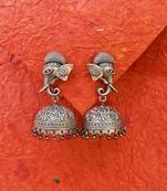 Indian Tradional Hand crafted silver look alike Brass Earrings for Women & Girls