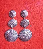 Indian Tradional Hand crafted silver look alike Brass Earrings for Women & Girls