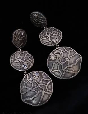 Indian Tradional Hand crafted silver look alike Brass Earrings for Women & Girls 2