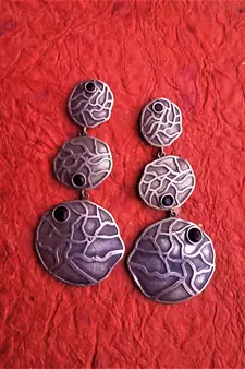 Indian Tradional Hand crafted silver look alike Brass Earrings for Women & Girls