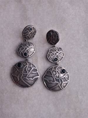Indian Tradional Hand crafted silver look alike Brass Earrings for Women & Girls 3