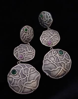 Indian Tradional Hand crafted silver look alike Brass Earrings for Women & Girls 2