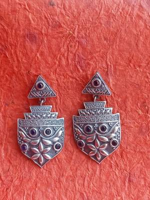 Indian Tradional Hand crafted Oxidized Brass Necklace set with Earrings for Women & Girls 2