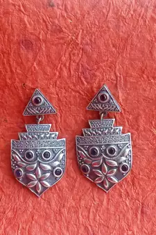 Indian Tradional Hand crafted Oxidized Brass Necklace set with Earrings for Women & Girls