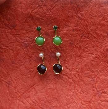 Fashion 2 Pair  of Gold plated AD  Earrings 1