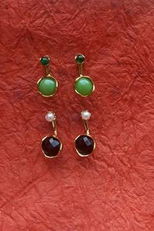 Fashion 2 Pair  of Gold plated AD  Earrings