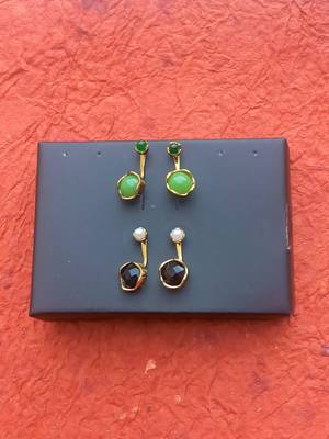 Fashion 2 Pair  of Gold plated AD  Earrings 4