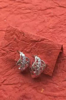 Fashion 2pair of Gold plated, American diamond Earrings