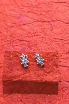 Fashion 2pair of Gold plated, American diamond Earrings