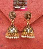 2pair of Oxidized Gold plated Alloy metal jhumki Earrings for women & Girls