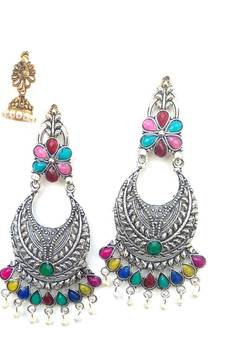 2 pair of Oxidized Gold/ silver plated Alloy metal jhumki Earrings for women & Girls
