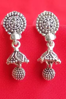 2pair of Oxidized silver  plated Alloy metal chandbali Earrings for women & Girls