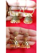 2pair of Oxidized Gold plated Alloy metal jhumki / Bali  Earrings for women & Girls