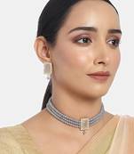 Traditional Handcrafted Beaded Choker with Earrings For Women/Girls 