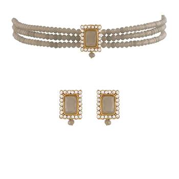 Traditional Handcrafted Beaded Choker with Earrings For Women/Girls  4