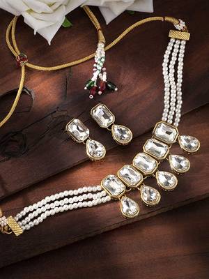 Traditional Handcrafted Beaded Choker with Earrings For Women/Girls  2