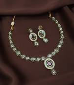 Traditional Handcrafted Beaded Ruby Jewellery Set Glided With Uncut Polki Kundans For Women (P0009)