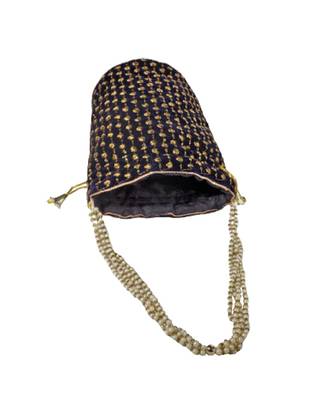 Embroidered Bridal Potli Bag Navy Blue (Single Bag) 3