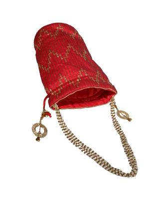 Light Weight Embroidered Potli Pouch Red (Single Bag) 3