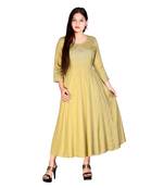 Womens Kurtalong Viscose Zari Dori Emb Boota Anarkali Flared 3/Q Elite 14